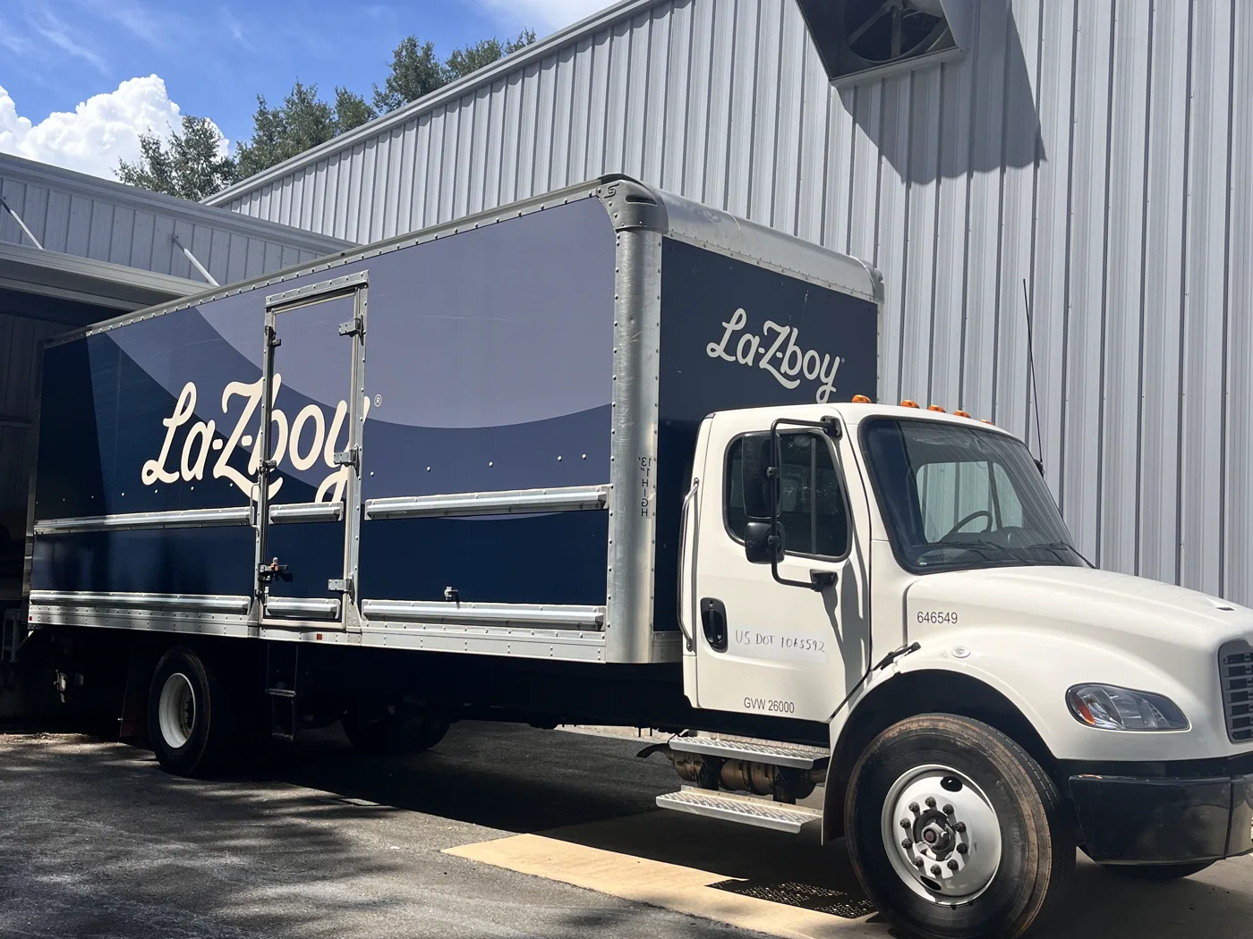 La-Z-Boy Columbus local delivery truck serving Columbus, Georgia